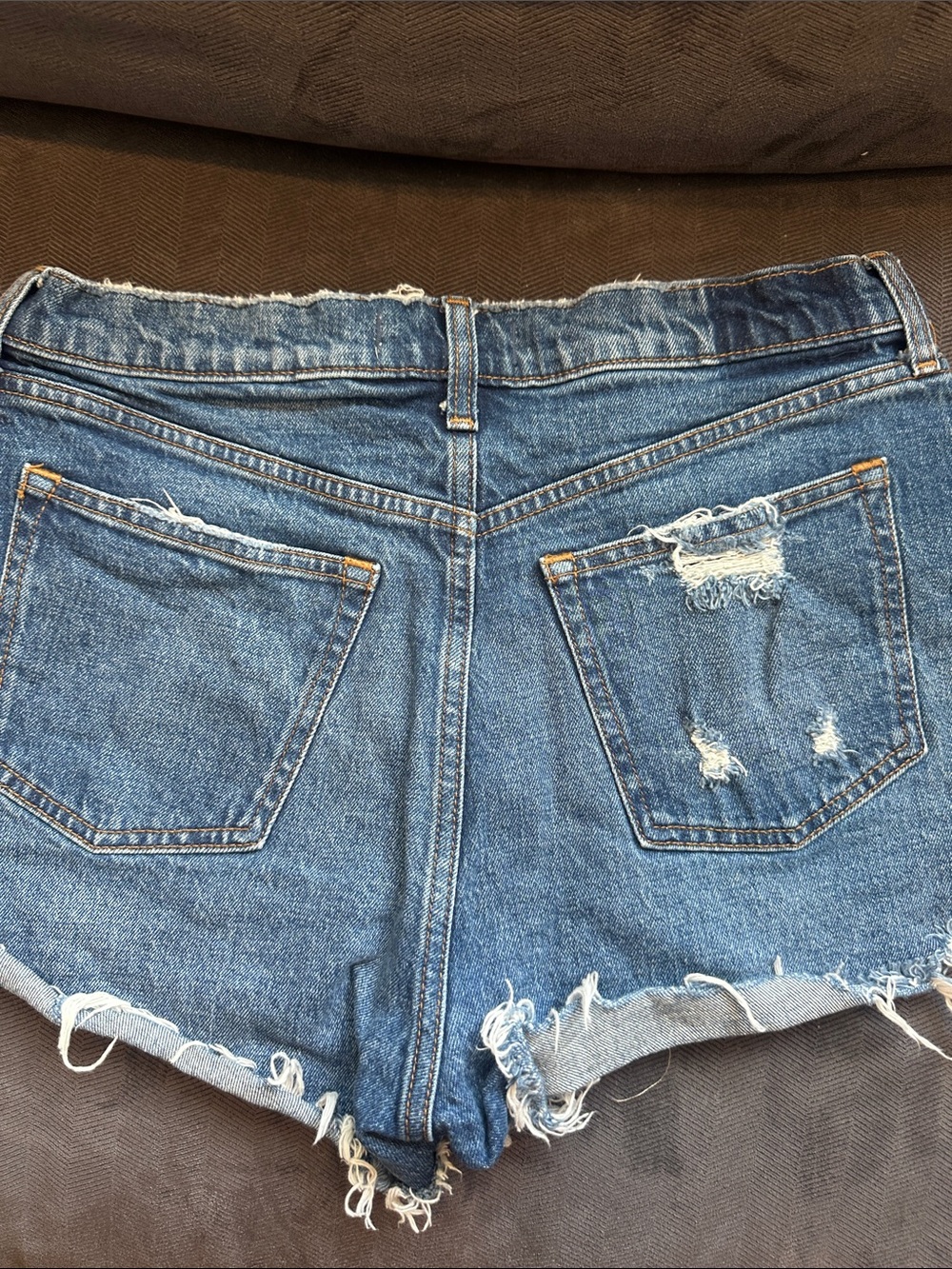 Abercrombie Women's Frayed Hem Denim Shorts - Blue - Picture 4 of 5